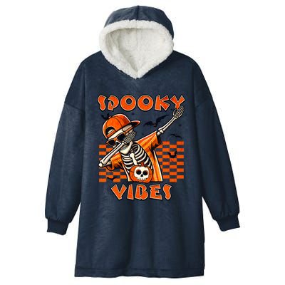 Spooky Squad Dabbing Skeleton Monster Halloween Great Gift Hooded Wearable Blanket