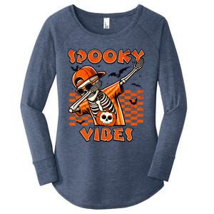 Spooky Squad Dabbing Skeleton Monster Halloween Great Gift Women's Perfect Tri Tunic Long Sleeve Shirt