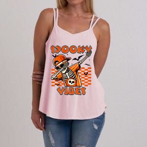 Spooky Squad Dabbing Skeleton Monster Halloween Great Gift Women's Strappy Tank