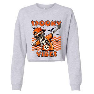 Spooky Squad Dabbing Skeleton Monster Halloween Great Gift Cropped Pullover Crew