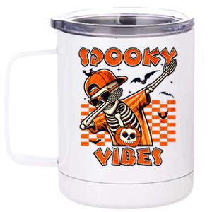 Spooky Squad Dabbing Skeleton Monster Halloween Great Gift 12 oz Stainless Steel Tumbler Cup