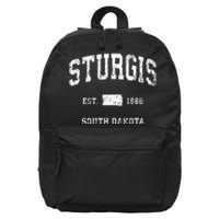 Sturgis South Dakota Sd Vintage Athletic 16 in Basic Backpack