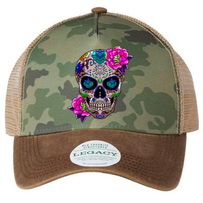 Sugar Skull Day Of The Dead Cool Bone Head Skulls Gift Idea Legacy Tie Dye Trucker Hat