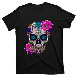 Sugar Skull Day Of The Dead Cool Bone Head Skulls Gift Idea T-Shirt