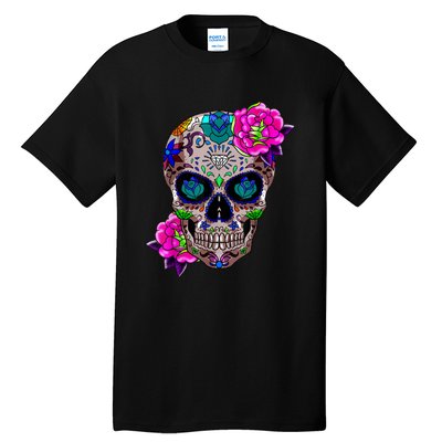 Sugar Skull Day Of The Dead Cool Bone Head Skulls Gift Idea Tall T-Shirt