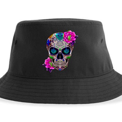 Sugar Skull Day Of The Dead Cool Bone Head Skulls Gift Idea Sustainable Bucket Hat