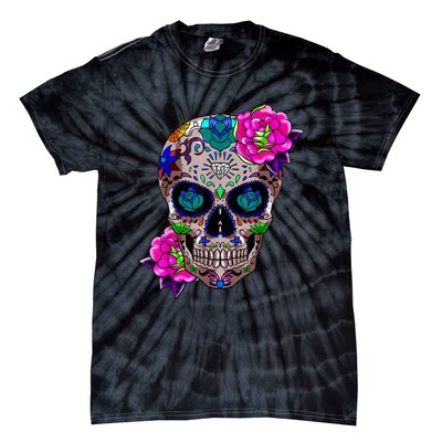 Sugar Skull Day Of The Dead Cool Bone Head Skulls Gift Idea Tie-Dye T-Shirt