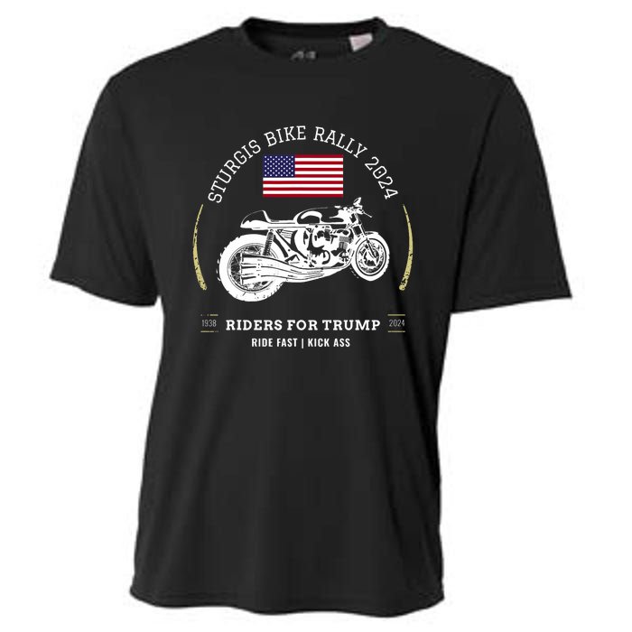 Sturgis South Dakota Bike Rally 2024 Trump Motorcycle Trike Cooling Performance Crew T-Shirt