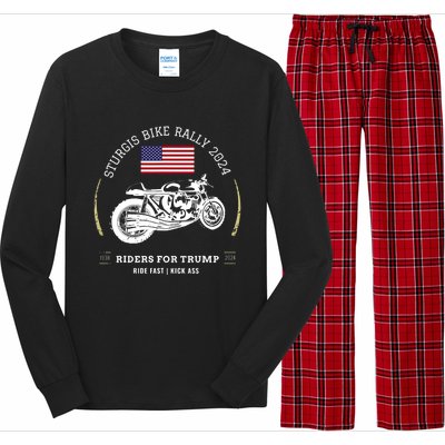 Sturgis South Dakota Bike Rally 2024 Trump Motorcycle Trike Long Sleeve Pajama Set