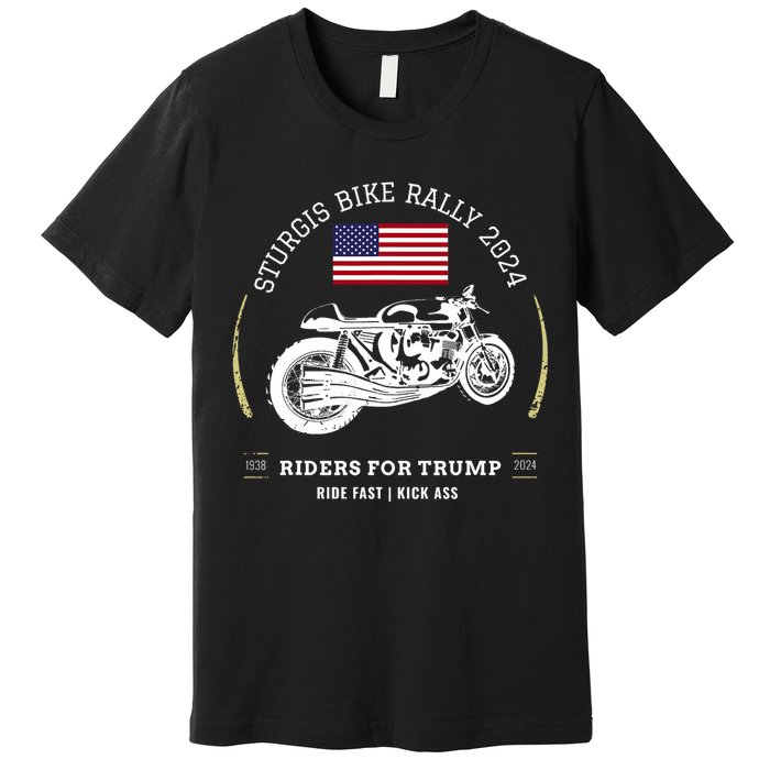 Sturgis South Dakota Bike Rally 2024 Trump Motorcycle Trike Premium T-Shirt