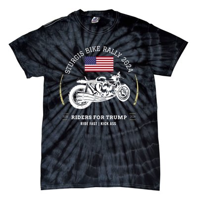 Sturgis South Dakota Bike Rally 2024 Trump Motorcycle Trike Tie-Dye T-Shirt