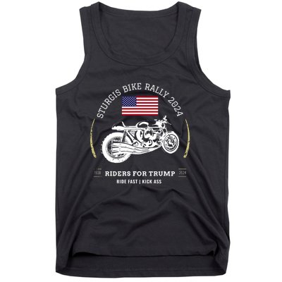 Sturgis South Dakota Bike Rally 2024 Trump Motorcycle Trike Tank Top