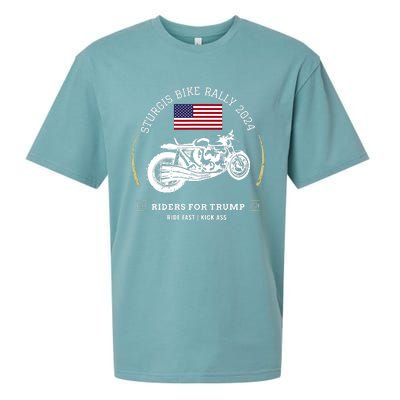 Sturgis South Dakota Bike Rally 2024 Trump Motorcycle Trike Sueded Cloud Jersey T-Shirt