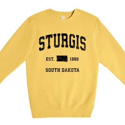 Sturgis South Dakota Sd Vintage Athletic Sports Premium Crewneck Sweatshirt