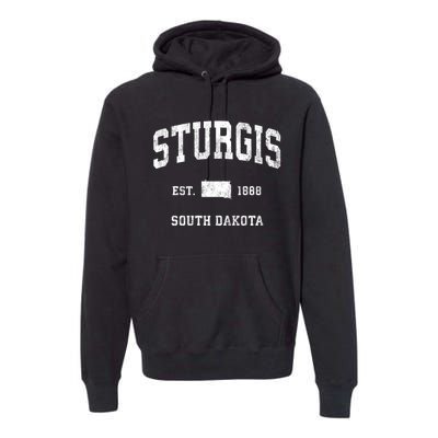 Sturgis South Dakota Sd Vintage Athletic Sports Premium Hoodie