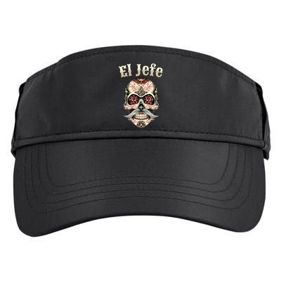 Sugar Skull Dia De Los Muertos El Jefe Design Adult Drive Performance Visor