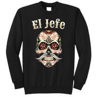 Sugar Skull Dia De Los Muertos El Jefe Design Tall Sweatshirt