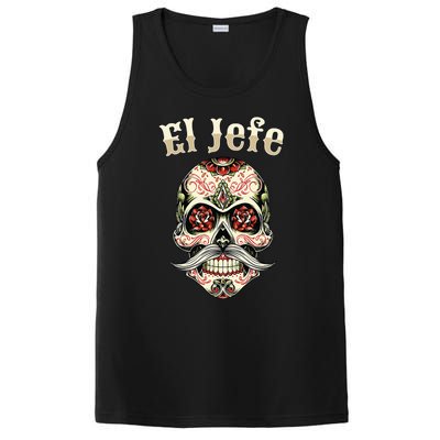 Sugar Skull Dia De Los Muertos El Jefe Design PosiCharge Competitor Tank