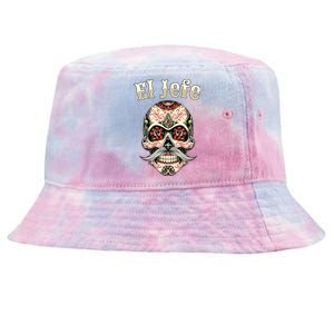 Sugar Skull Dia De Los Muertos El Jefe Design Tie-Dyed Bucket Hat