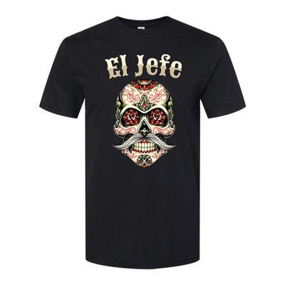 Sugar Skull Dia De Los Muertos El Jefe Design Softstyle® CVC T-Shirt