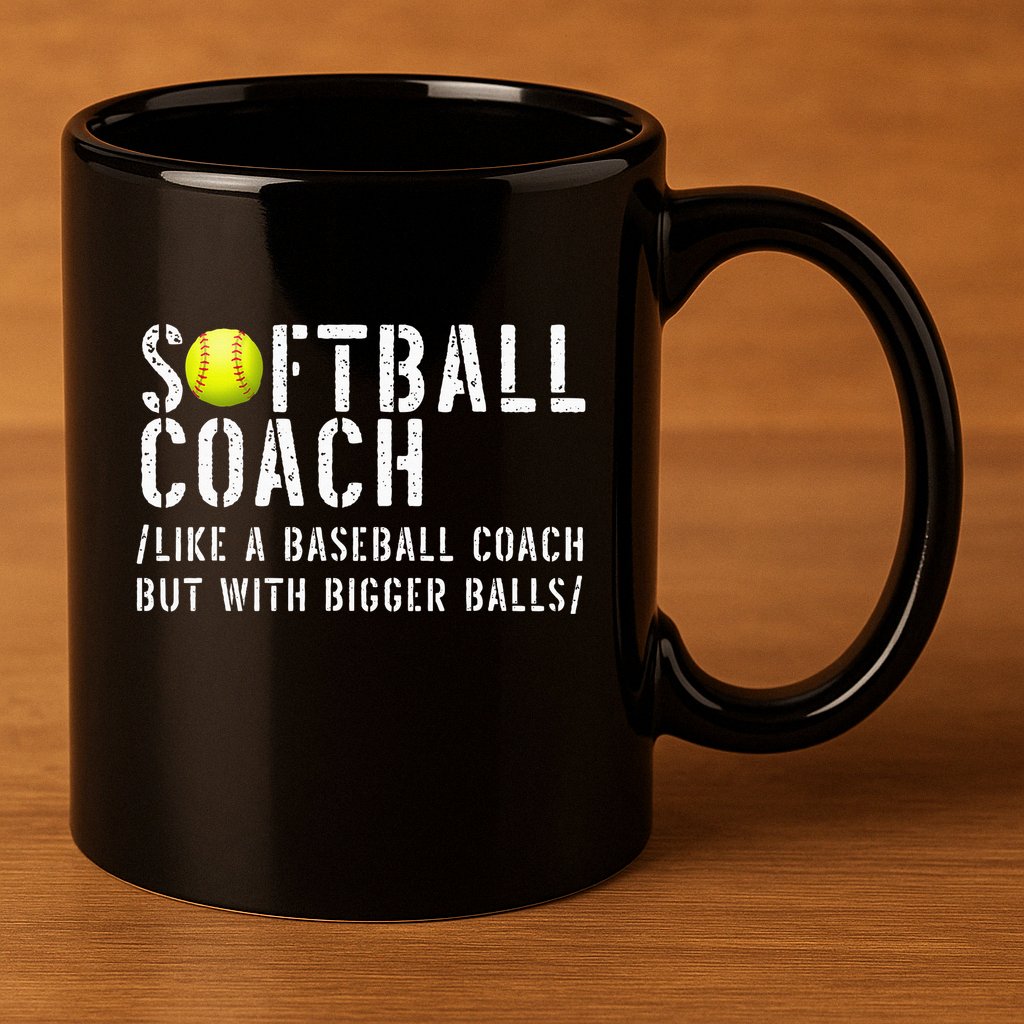 Softball Softball Dad Softball Coach 11oz C Handle Ceramic Mug