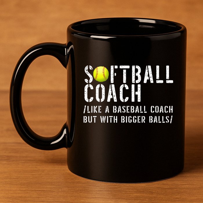 Softball Softball Dad Softball Coach 11oz C Handle Ceramic Mug
