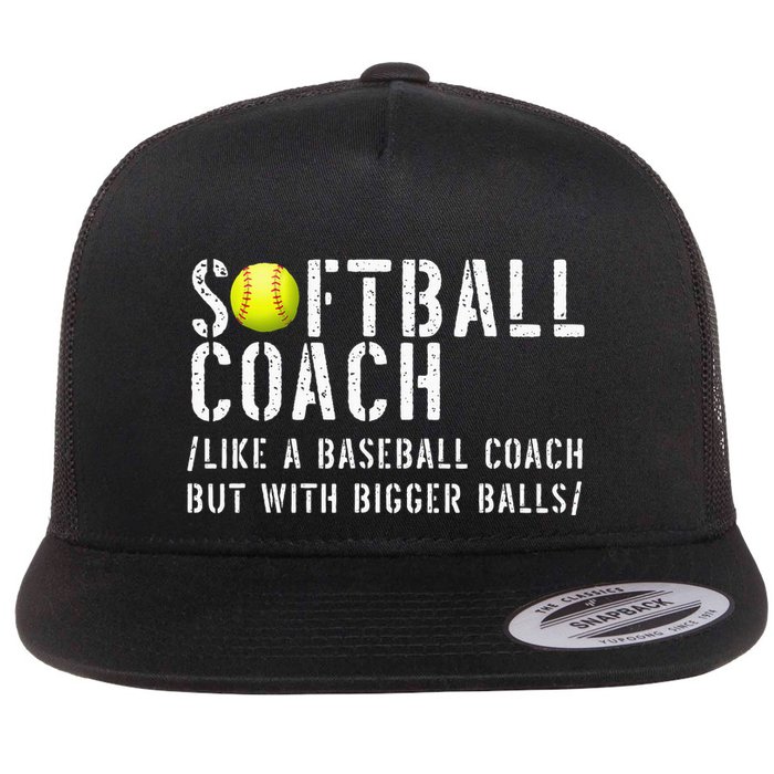 Softball Softball Dad Softball Coach Flat Bill Trucker Hat