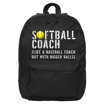 Softball Softball Dad Softball Coach 16 in Basic Backpack