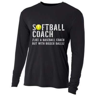 Softball Softball Dad Softball Coach Cooling Performance Long Sleeve Crew