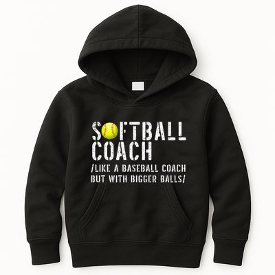 Softball Softball Dad Softball Coach Kids Hoodie