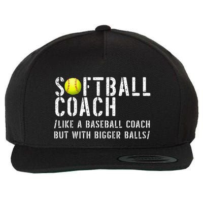 Softball Softball Dad Softball Coach Wool Snapback Cap