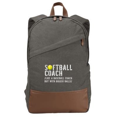 Softball Softball Dad Softball Coach Cotton Canvas Backpack