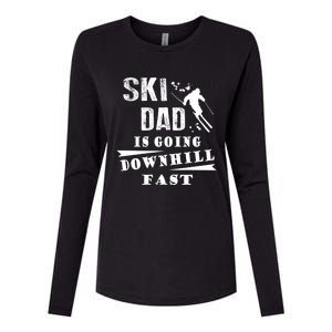 Skiing Ski Dad Is Going Downhill Fast Skiers Cute Gift Womens Cotton Relaxed Long Sleeve T-Shirt