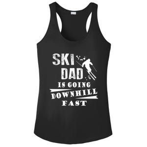 Skiing Ski Dad Is Going Downhill Fast Skiers Cute Gift Ladies PosiCharge Competitor Racerback Tank