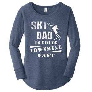 Skiing Ski Dad Is Going Downhill Fast Skiers Cute Gift Women's Perfect Tri Tunic Long Sleeve Shirt