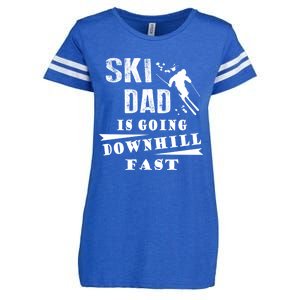 Skiing Ski Dad Is Going Downhill Fast Skiers Cute Gift Enza Ladies Jersey Football T-Shirt