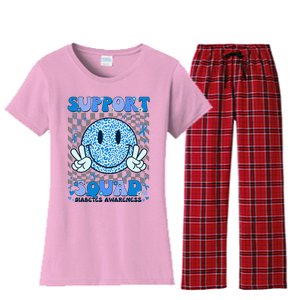 Support Squad Diabetes Awareness Women's Flannel Pajama Set