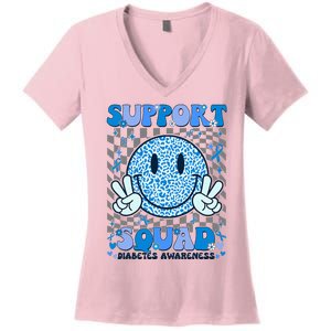 Support Squad Diabetes Awareness Women's V-Neck T-Shirt