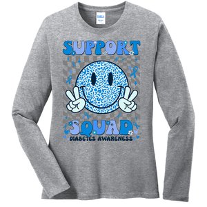 Support Squad Diabetes Awareness Ladies Long Sleeve Shirt