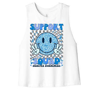 Support Squad Diabetes Awareness Women's Racerback Cropped Tank