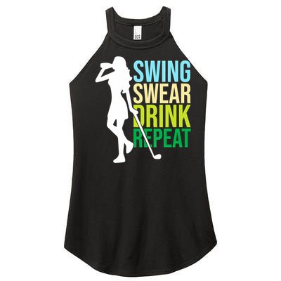 Swing Swear Drink Repeat Love Golf Women’s Perfect Tri Rocker Tank