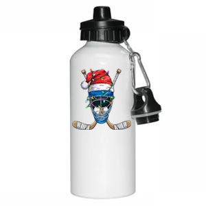 Santa Sports Design Christmas Hockey Player Gift Aluminum Water Bottle