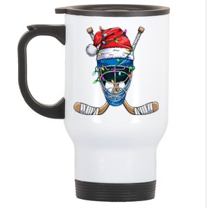 Santa Sports Design Christmas Hockey Player Gift Stainless Steel Travel Mug