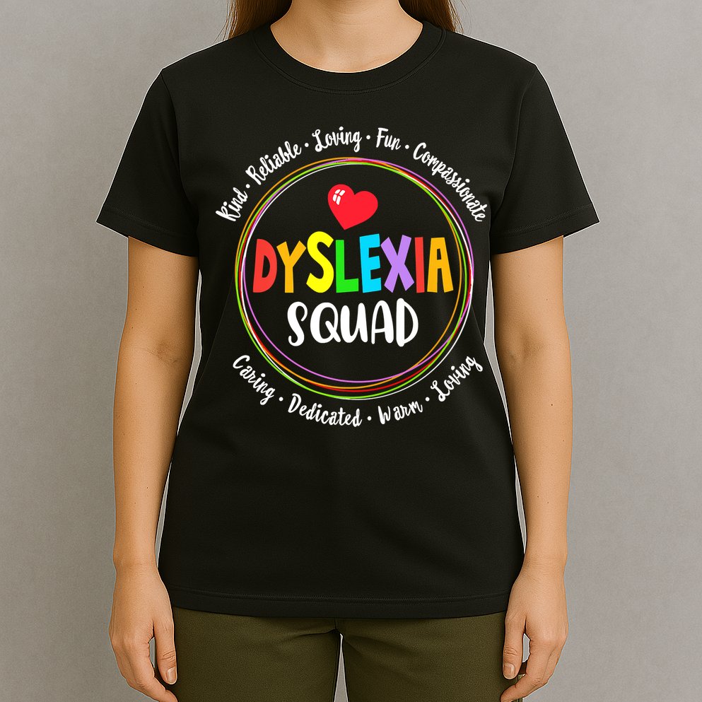 School Support Dyslexia Squad Awareness Month Teacher T-Shirt