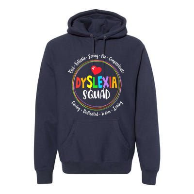 School Support Dyslexia Squad Awareness Month Teacher Premium Hoodie