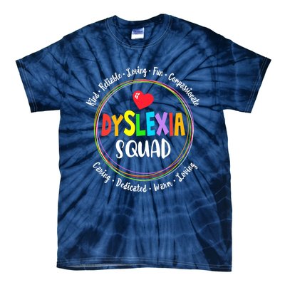 School Support Dyslexia Squad Awareness Month Teacher Tie-Dye T-Shirt