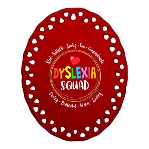 School Support Dyslexia Squad Awareness Month Teacher Ceramic Oval Ornament