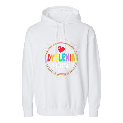 School Support Dyslexia Squad Awareness Month Teacher Garment-Dyed Fleece Hoodie