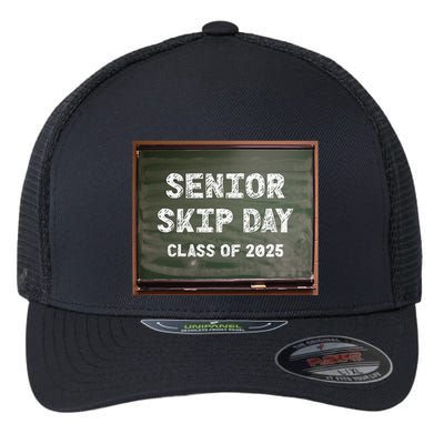 Senior Skip Day Class Of 2025 Funny High School 12th Grade Flexfit Unipanel Trucker Cap
