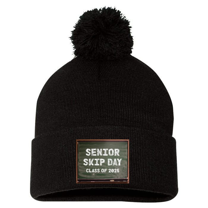 Senior Skip Day Class Of 2025 Funny High School 12th Grade Pom Pom 12in Knit Beanie